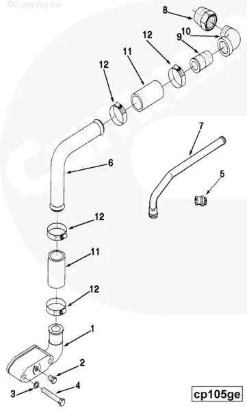 Cummins 61544 Oil Supply Tube - Truck To Trailer