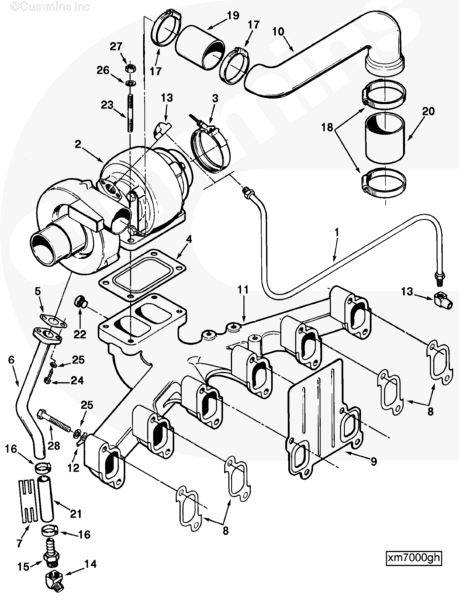 Cummins C0127034100 Turbocharger Oil Drain Connection - Truck To Trailer