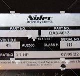 Da8-4013 Oem Nidec Drive Systems Electric Motor 48 Volt /3.7 Hp - Truck To Trailer