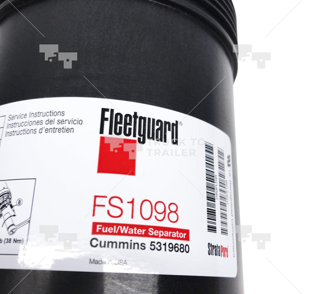 Fs1098 Genuine Fleetguard Fuel Water Separator.