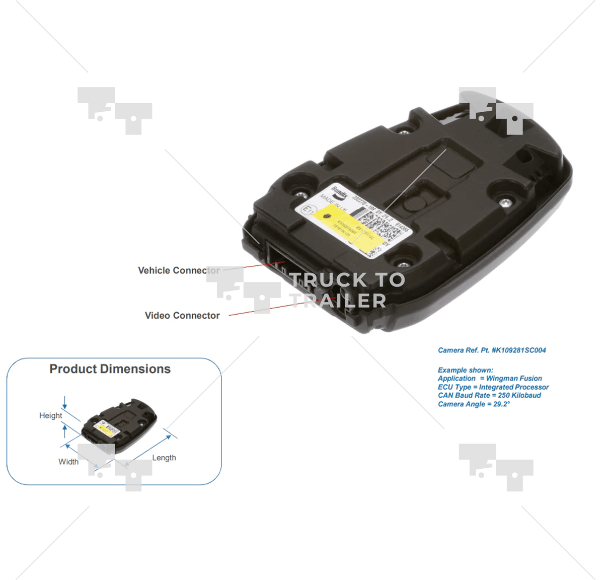 K109281Sc004 Oem BendixCamera Flc20 - Truck To Trailer