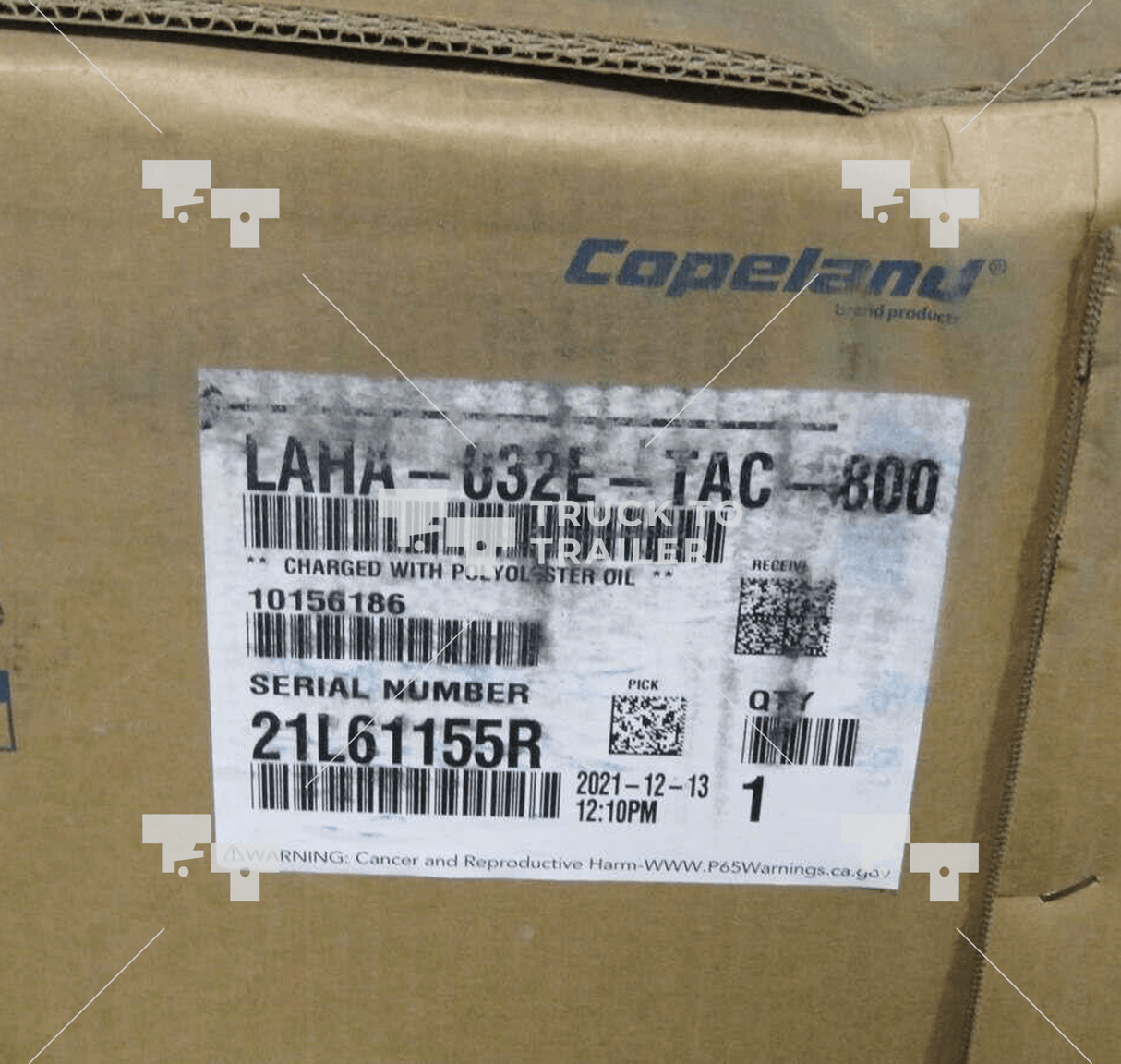 Laha-032E-Tac-800 Copeland R404A 208-230V 3 Ph Semi-Hermetic Compressor - Truck To Trailer