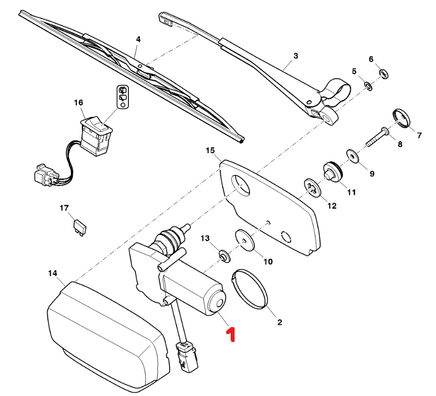 Re261832 Genuine John Deere Wiper Motor - Truck To Trailer